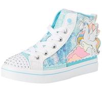Skechers Orteils Scintillants Baskets, Blue Synthetic Multi Trim, 35.5 EU