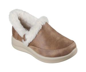 Skechers Pantoufle confortable pour femme, Fausse fourrure Performtex Chestnut, 36 EU