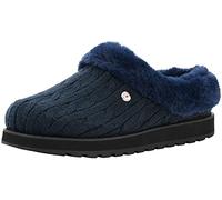 Skechers Femme Keepsakes Ice Angel Chausson, Navy/Blue Cable Knit Sweater/Faux Fur Trim, 39 EU