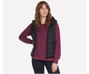 Skechers Performance Elite Cozy Fit Hooded Vest en Noir, Pointure Moyen