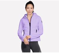 Skechers Performance Elite Cozy Fit Hooded Veste en Blanc/Violet Clair, Pointure XS