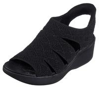 Skechers Pier-lite Memory Maker Sandales pour femme, noir/noir, 37 EU