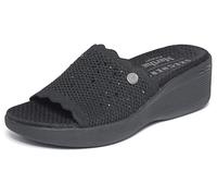 Skechers Pier-Lite Sandales Plates Light Essence pour Femme, Noir, Pointure 40