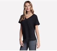 Skechers Pima V-Neck T-shirt en Noir, Pointure XS