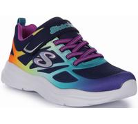 SKECHERS Puissance Jams Satin Superposition Maille Trainer Filles Marine Multi 1