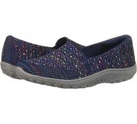 Skechers Reggae Fest-Wicker-Engineered Knit Twin Gore Slip on (Willows) Mocassins Plats pour Femme, Bleu Marine, 35 EU