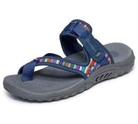 Skechers Reggae Mad Swag Sandales tissées pour femme, bleu marine, 38 EU