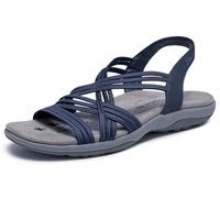 Skechers Reggae Slim Simply Stretch Sandales pour femme, bleu marine, 40 EU