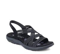 Skechers Sandales pour femme Reggae Slim Simply Stretch, noir, 8 Wide