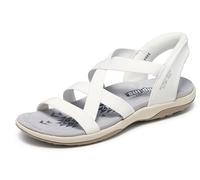 Skechers Sandales à enfiler Reggae Slim-Stretch Flex mains libres pour femme, blanc, 39 EU