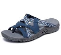 Skechers Reggae Tongs à lanières multiples pour femme, bleu (bleu marine), 38 EU