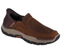 Skechers Homme Baskets en Cuir À Enfiler, Brown, 41.5 EU