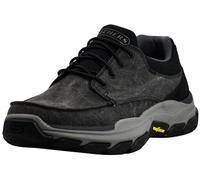 Skechers Chaussures à enfiler en dentelle Loleto à bout mocassin pour homme, noir/gris, 44 EU