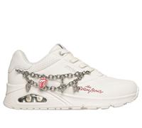Skechers Rolling Stones: UNO - Rock N' Charm Chaussures Moyen Width en Blanc, Pointure 39