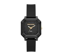 Skechers Rosencrans SR6375 Montre carrée à trois aiguilles en silicone Noir