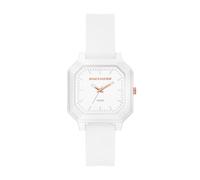 Skechers Rosencrans SR6376 Montre carrée à trois aiguilles en silicone Blanc