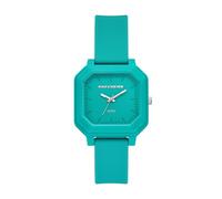 Skechers Rosencrans SR6381 Montre carrée à trois aiguilles en silicone Bleu