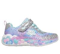 Skechers S-Lights: Eternal Heart Lights Chaussures Moyen Width en Argent, Pointure 29