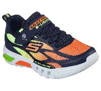 Skechers S Lights: Flex-Glow - Dezlo Chaussures Moyen Width en Bleu Marine/Orange, Pointure 37