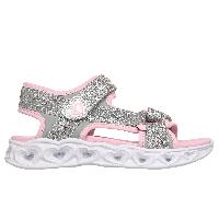 Skechers S-Lights: Heart Lights Sandal - Sugar Sparks Chaussures Moyen Width en Argent/Rose, Pointure 31