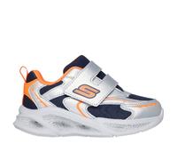 Skechers S-Lights: Meteor-Lights -Glow Spike Chaussures Moyen Width en Argent/Orange, Pointure 21