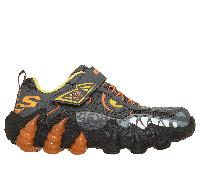 Skechers S-Lights: Skech-O-Saurus Lights 2.0 Chaussures Moyen Width en Gris Anthracite/Orange, Pointure 36