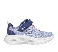 Skechers S-Lights: Sola Glow 2.0 - Dazzle Steps Chaussures Moyen Width en Bleu Marine/Rose, Pointure 22