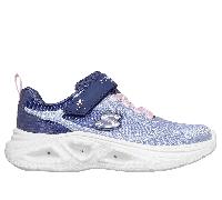Skechers S-Lights: Sola Glow 2.0 - Dazzle Steps Chaussures Moyen Width en Bleu Marine/Rose, Pointure 27