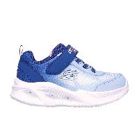Skechers S-Lights: Sola Glow - Ombre Deluxe Chaussures Moyen Width en Bleu Marine/Bleu Clair, Pointure 26