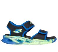 Skechers S-Lights: Sola Glow Sandal - Fusion Brights Chaussures Moyen Width en Noir/Bleu, Pointure 36