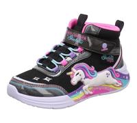 Skechers S Lights Unicorn Chaser Jumping Magic Baskets montantes pour enfant Paillettes noires avec licorne., Noir , 29 EU