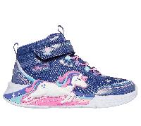 Skechers S-Lights: Unicorn Chaser - Jumping Magic Chaussures Moyen Width en Bleu Marine, Pointure 27.5