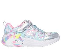 Skechers S-Lights: Unicorn Dreams - Heart Sparkles Chaussures Moyen Width en Argent, Pointure 27