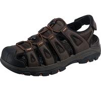 Skechers Sandale à enfiler en toile pour homme, Marron (chocolat), 47 EU