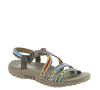 Skechers Femme Reggae - Sew Me - Bride arrière tissée bohème à lanières Sandale, Taupe Multi, 39 EU