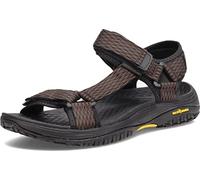 Skechers Sandales à bout ouvert pour homme avec fermeture à sangle, Maille marron, 44 EU