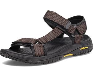 Skechers Sandales à bout ouvert pour homme avec fermeture à sangle, Maille marron, 44 EU