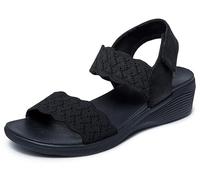Skechers Sandales Arya-on The Rise pour femme, noir/noir, 39 EU