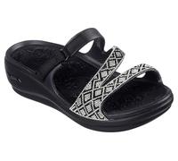 Skechers Sandales compensées pour femme Noir 38 EU