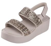 Skechers Sandales compensées pour femme, taupe, 40 EU