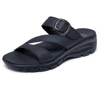 Skechers Sandales Easy Going-Slide pour femme, noir/noir, 39 EU