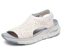 Skechers Sandales ondulées accrocheuses pour femme, Blanc/multicolore, 40 EU