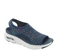 Skechers Sandales ondulées accrocheuses pour femme, Bleu marine/multicolore, 40 EU