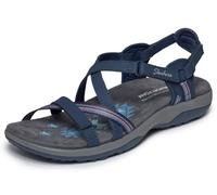 Skechers Sandales Plates Reggae Slim Sun Array pour Femme, Bleu Marine, Pointure 39