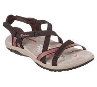 Skechers Sandales Plates Reggae Slim Sun Array pour Femme, Marron, Pointure 42