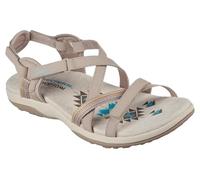 Skechers Sandales Plates Reggae Slim Sun Array pour Femme, Taupe, Pointure 36