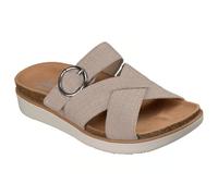 Skechers Sandales pour femme - Coupe décontractée - 37 EU - Lifted Comfort Charming Sparkle Slide - Vegan - Sandales confortables avec semelle rembourrée - Taupe