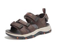 Skechers Sandales Prewitt à bout ouvert à quatre brides pour homme, Chocolat, 39.5 EU