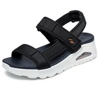 Skechers Sandales pour femme Uno Summer Stand2, bordure nylon noir, 39 EU