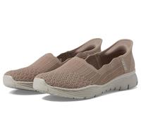 Skechers Seager-Believe It Mocassins plats mains libres pour femme, Taupe foncé, 35 EU